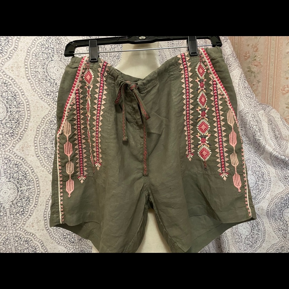 Johnny Was Sabriya Linen Shorts NWT M